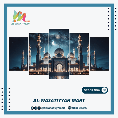 দৃষ্টিনন্দন মসজিদের  ছবি দিয়ে প্রিমিয়াম ৫ পিস ওয়ালবোর্ড সেট 8808_img_0