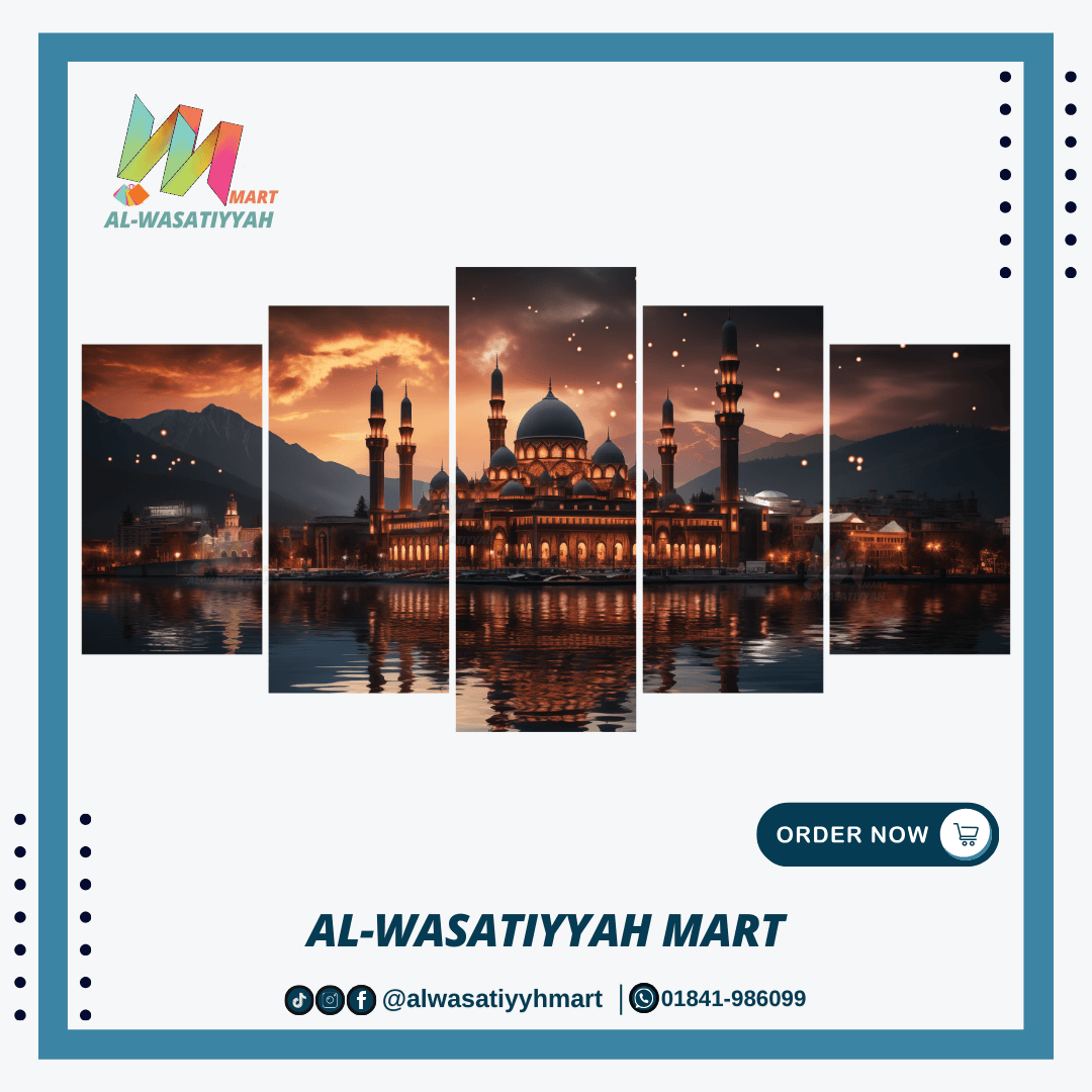 দৃষ্টিনন্দন মসজিদের  ছবি দিয়ে প্রিমিয়াম ৫ পিস ওয়ালবোর্ড সেট 8809